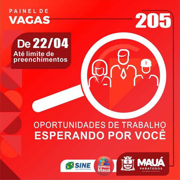 CPTR de Mauá registra 205 vagas de emprego