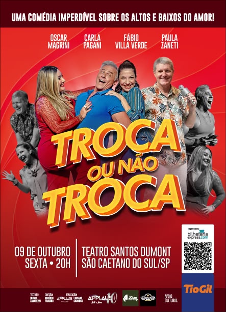 São Caetano do Sul recebe a comédia “Troca ou Não Troca” no CineTeatro Santos Dumont