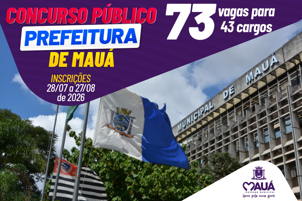 Concurso Público de Mauá abre inscrições para 73 vagas em 43 cargos
