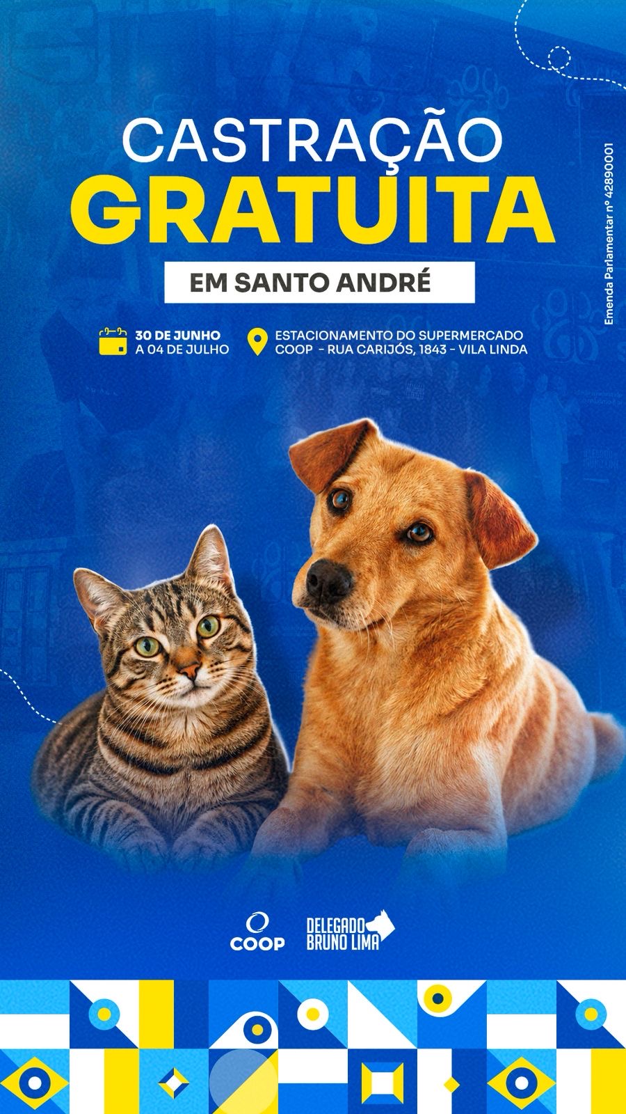 COOP apoia mutirão gratuito de castração de cães e gatos em Santo André