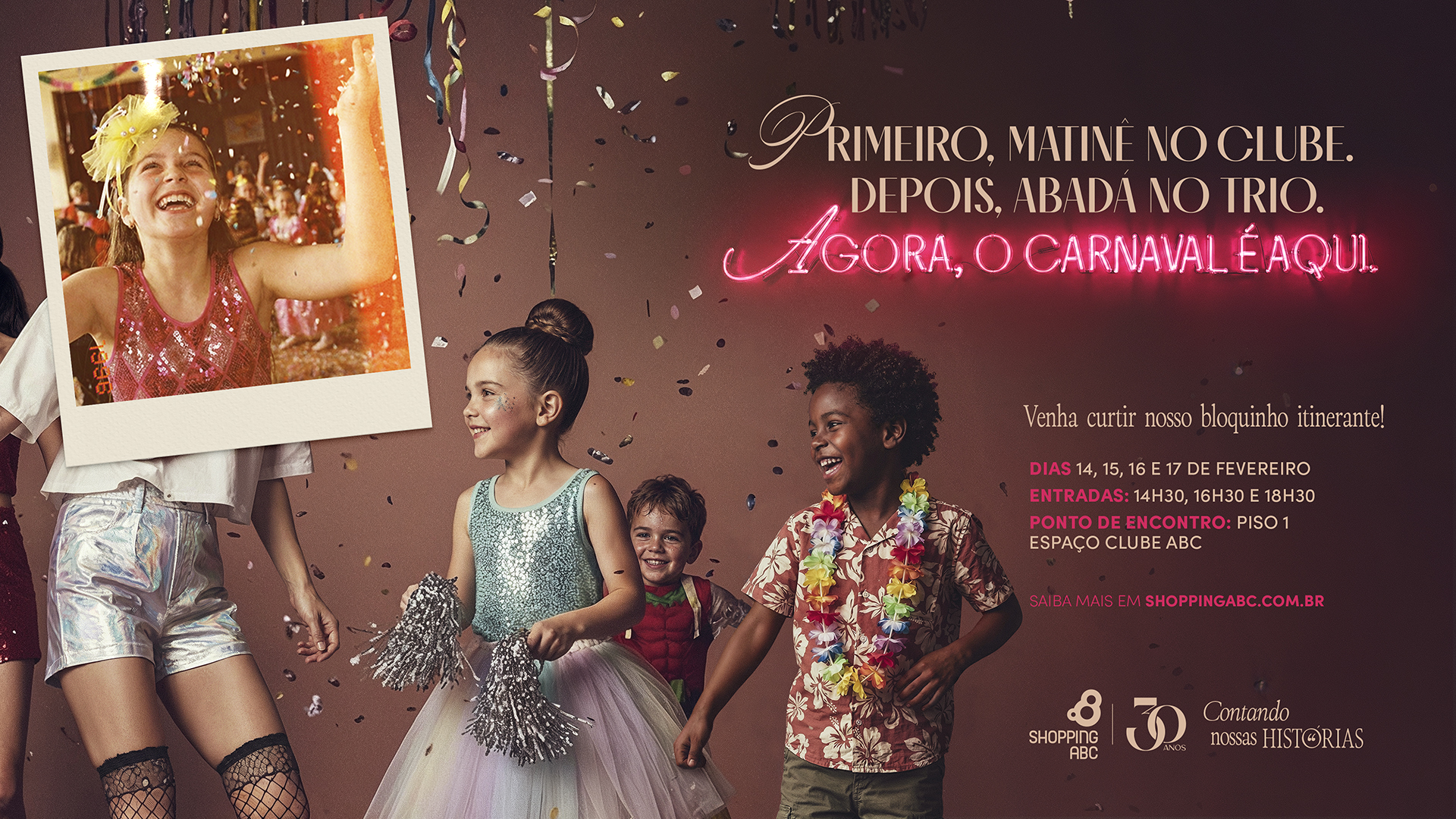 Shopping ABC transforma os corredores em bloquinho de Carnaval