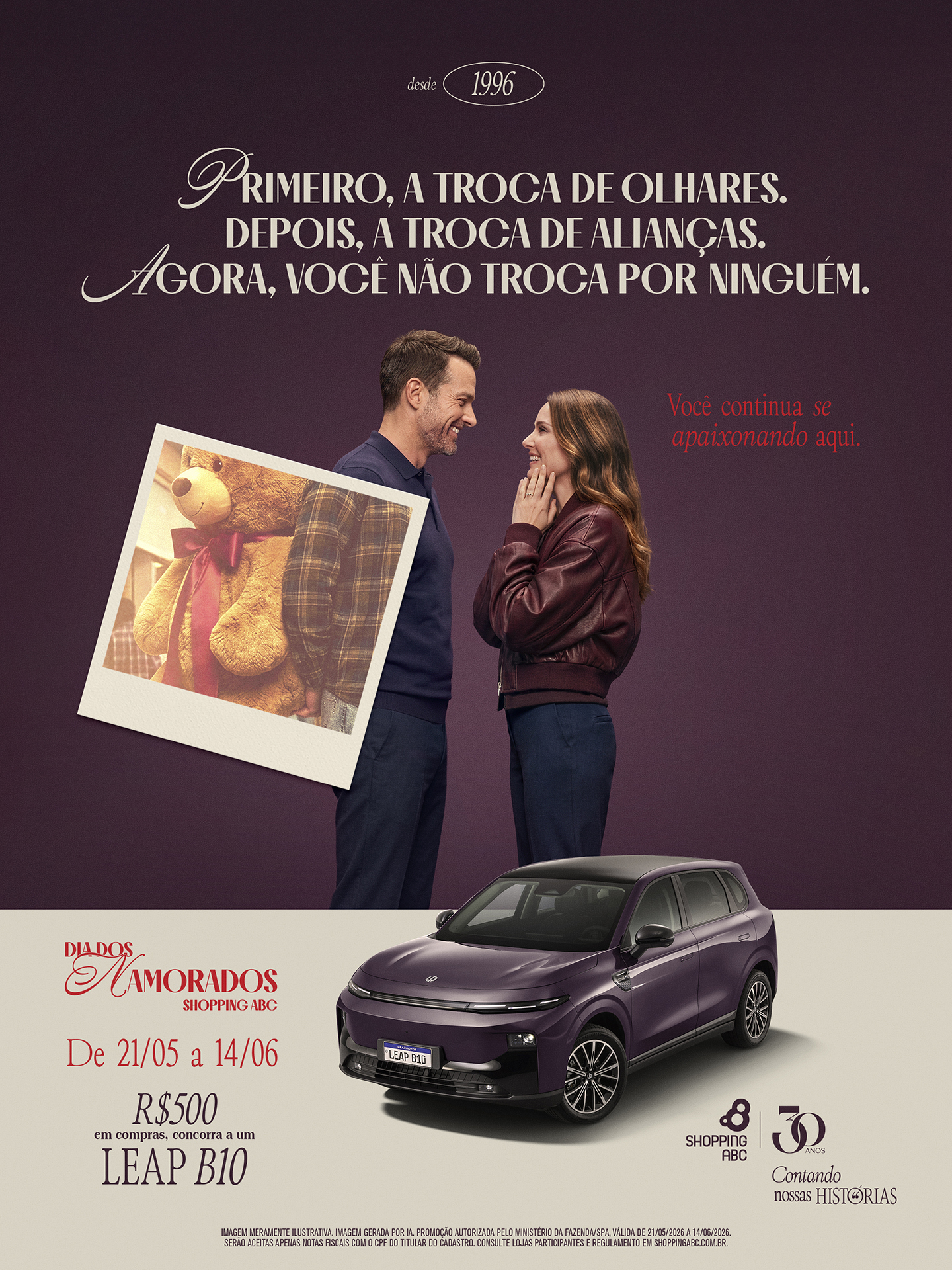 Shopping ABC lança campanha de Dia dos Namorados com sorteio de SUV elétrico