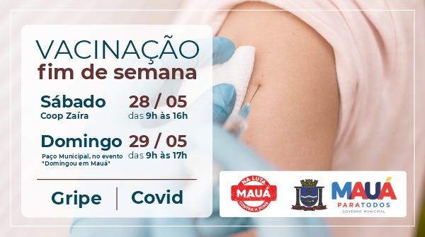 A Prefeitura promoverá a imunização dos públicos elegíveis de ambas as campanhas em dois locais