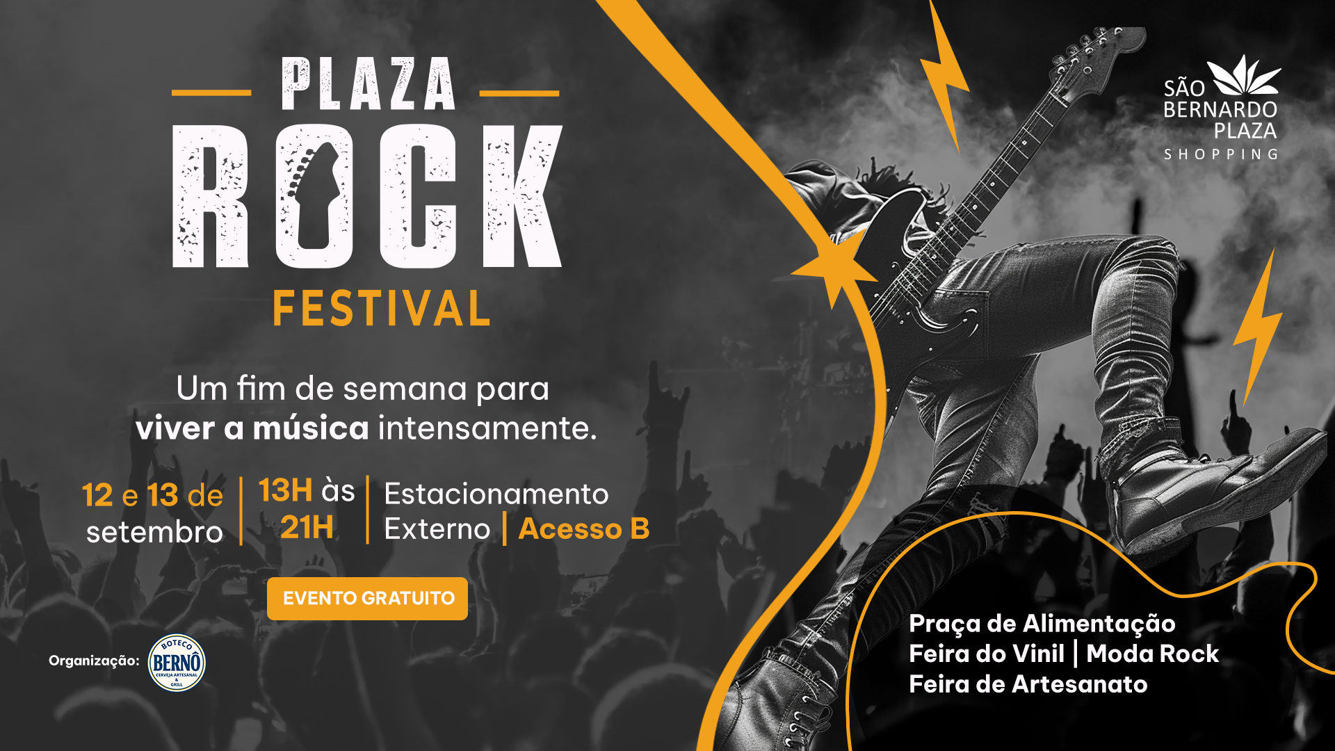  Plaza Rock Festival reúne música ao vivo, gastronomia e atrações para os fãs do gênero no São Bernardo Plaza