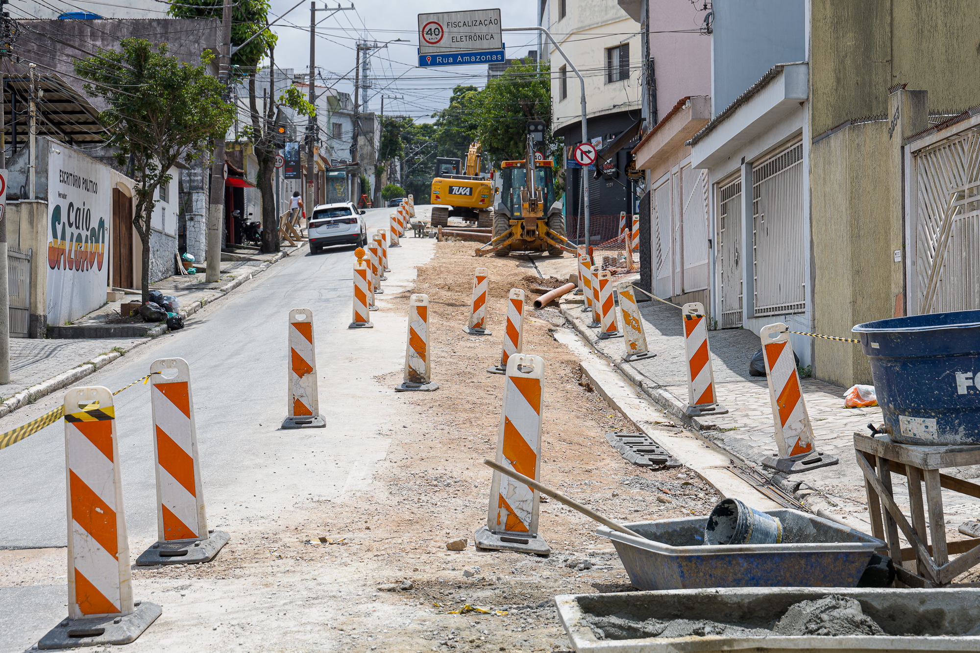 Obras de drenagem na Rua Amazonas chegam ao segundo trecho e reforçam combate às enchentes em São Caetano