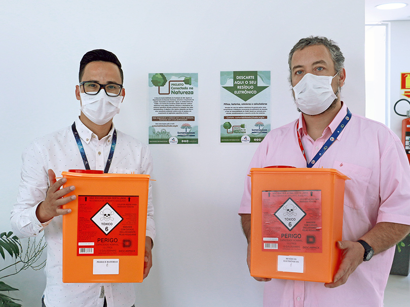 Elson Queiroz e Pedro Charles, do departamento de Sustentabilidade da FUABC