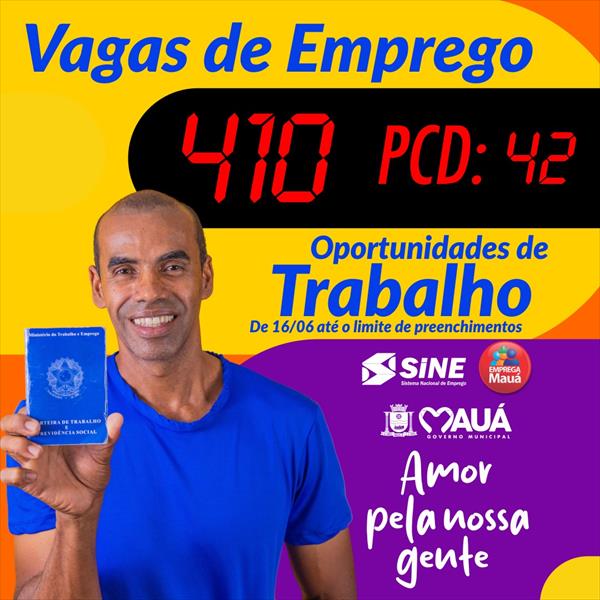 Casa do Trabalhador tem 410 vagas de emprego disponíveis